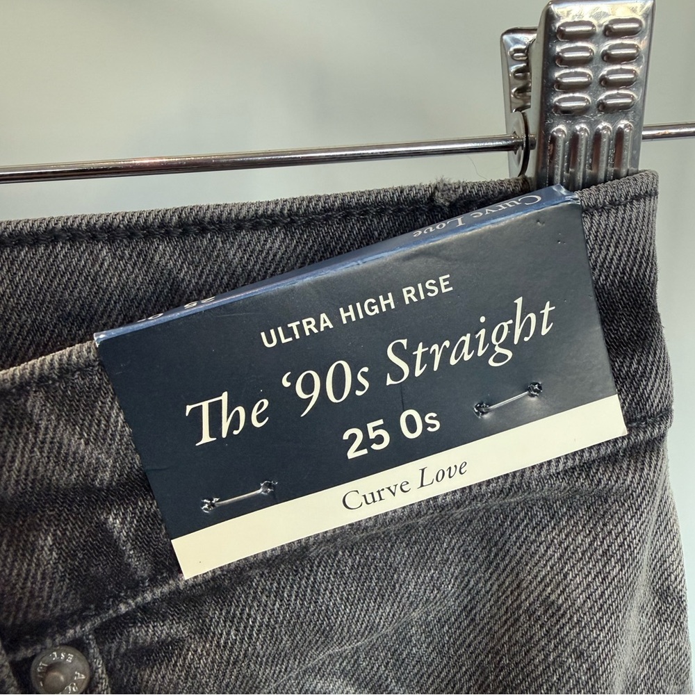 Abercrombie & Fitch 90s Straight Ultra High Rise Jeans size 25 Short Curve Love - Picture 3 of 7